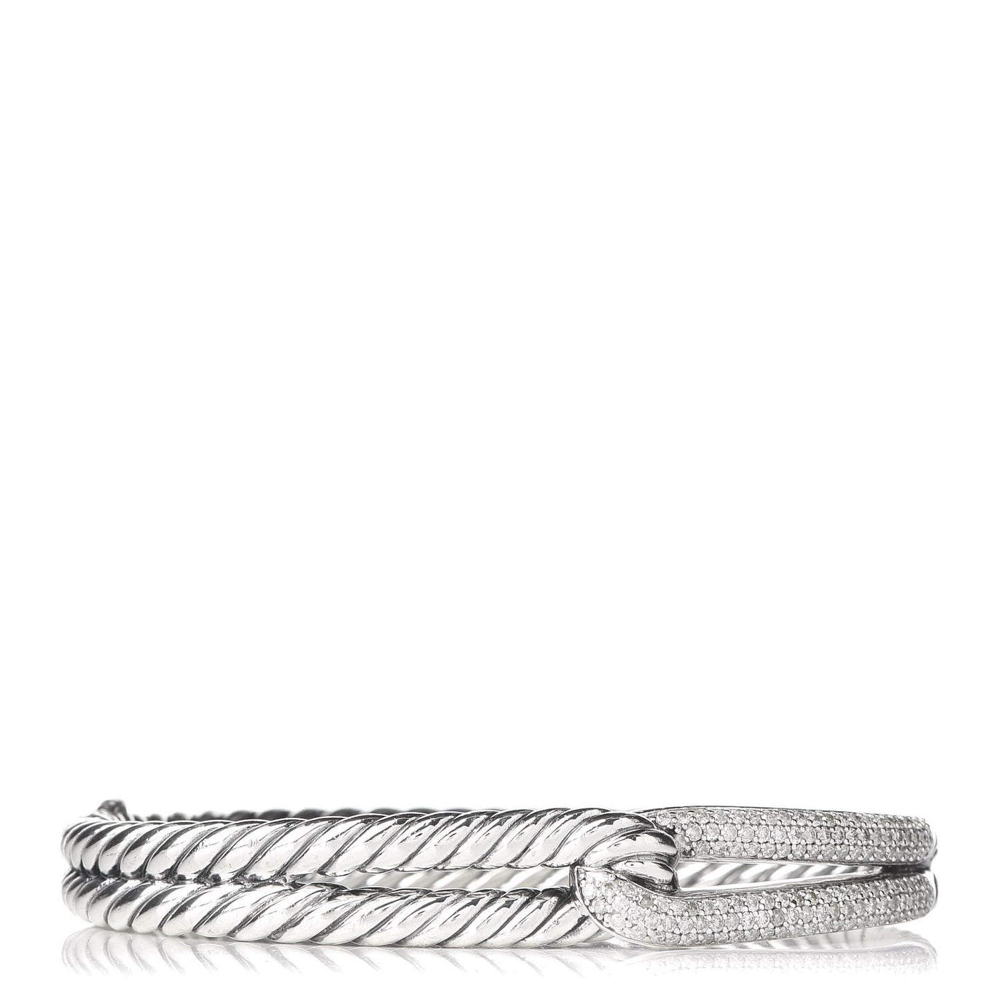 Sterling Silver Diamond Pave 10mm Single Loop Labyrinth Bracelet