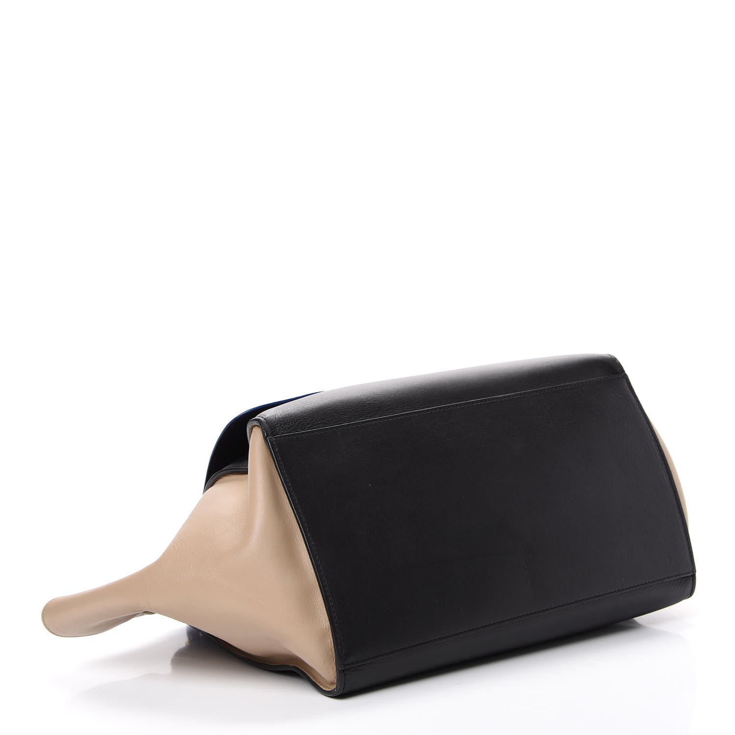 Celine Smooth Calfskin Suede Medium Tri-Color Trapeze Royal Blue 3 of 21