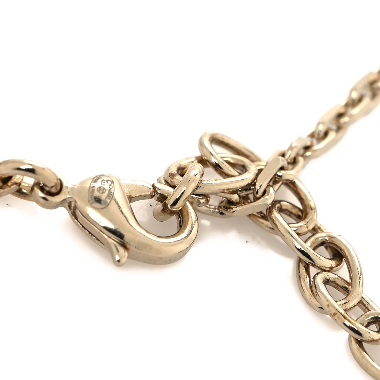 Pearl CC Chain Anklet Gold