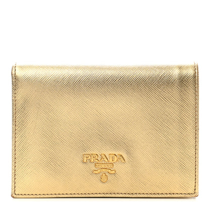 Prada Saffiano Metal Bi-Fold Wallet Platino 1 of 7