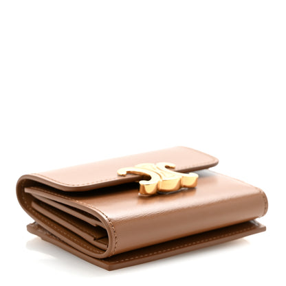 Celine Calfskin Compact Triomphe Wallet With Coin Purse Bronze 5 of 9