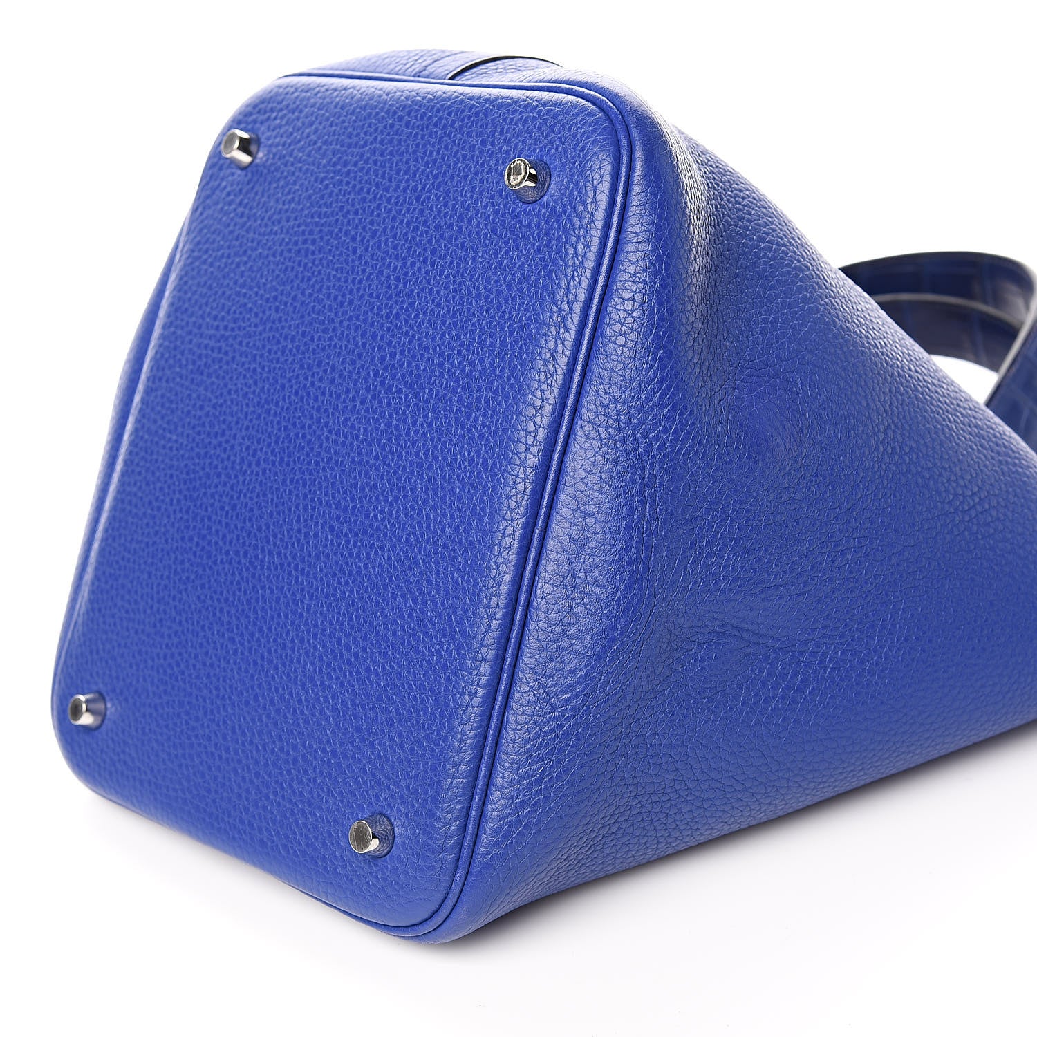 Hermes Taurillon Clemence Matte Alligator Picotin Lock Touch 22 MM Bleu Electrique 10 of 12