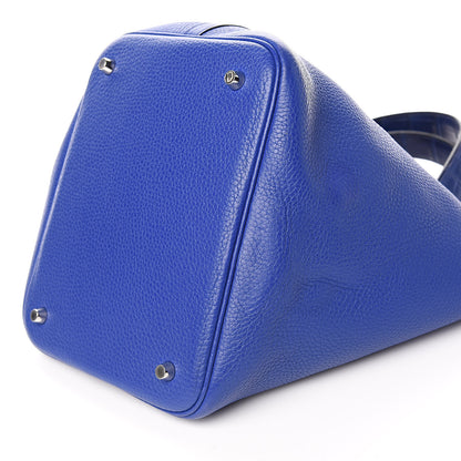 Hermes Taurillon Clemence Matte Alligator Picotin Lock Touch 22 MM Bleu Electrique 10 of 12