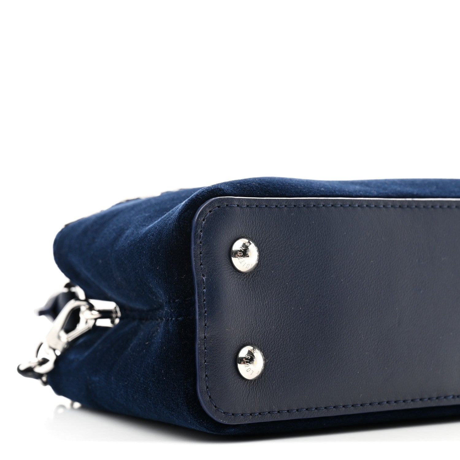 Louis Vuitton Velvet Crystal Capucines Mini Midnight Blue 8 of 9