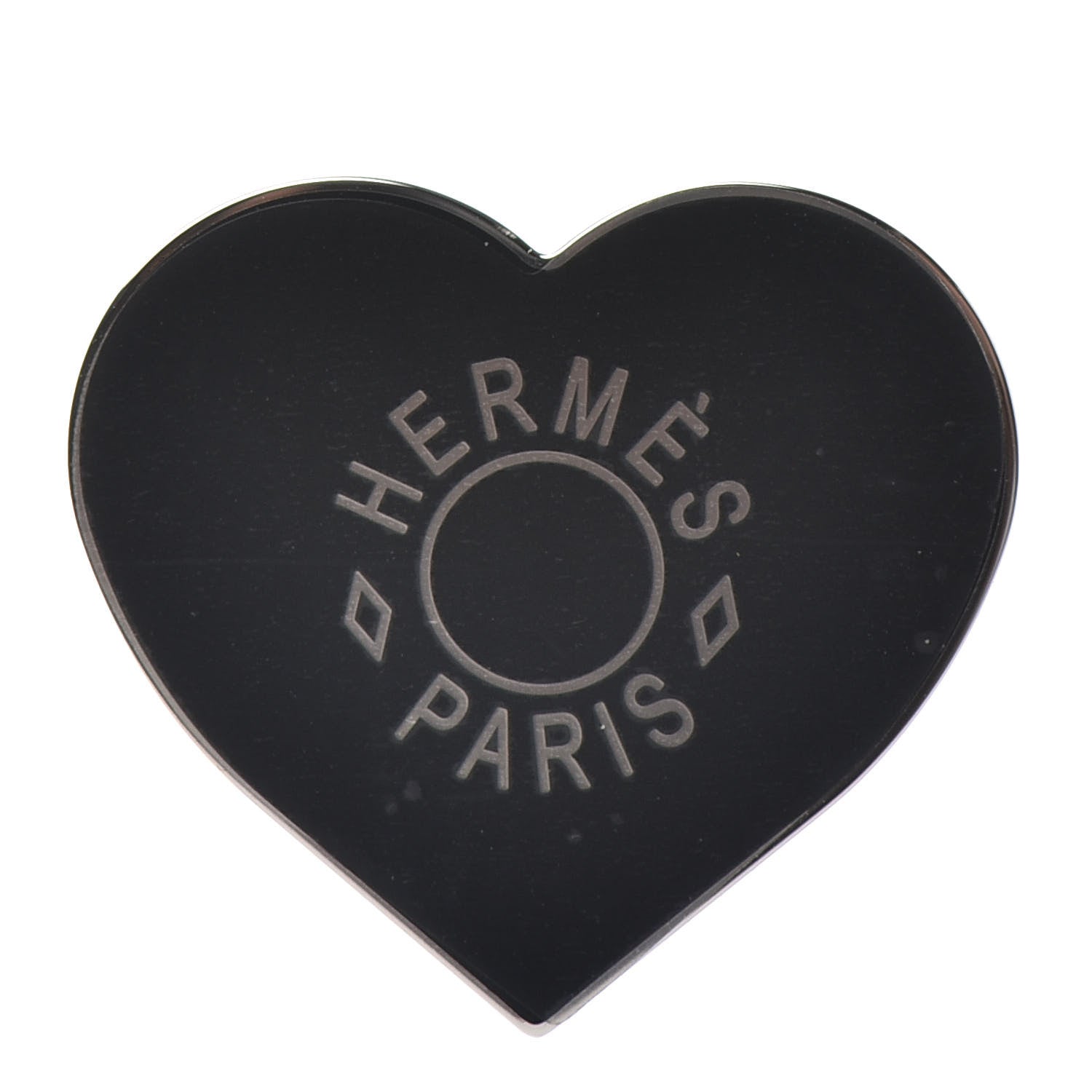 Hermes Palladium Coeur Scarf Ring Black 1 of 4