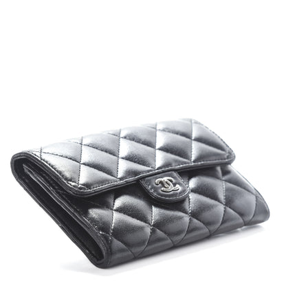 Chanel Lambskin Quilted Small Flap Wallet Black 4 of 7
