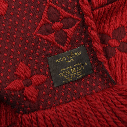Louis Vuitton Wool Silk Logomania Scarf Rubis 3 of 3