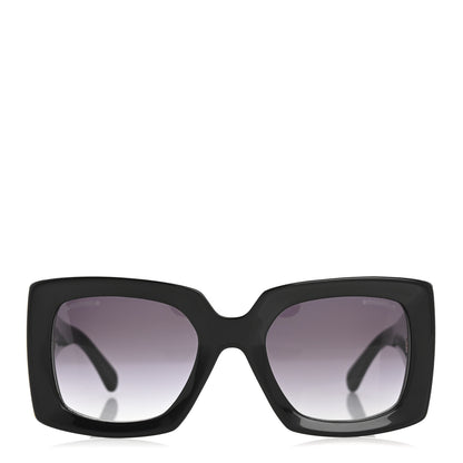 Chanel Acetate Rectangle Sunglasses 5435 Black 2 of 11
