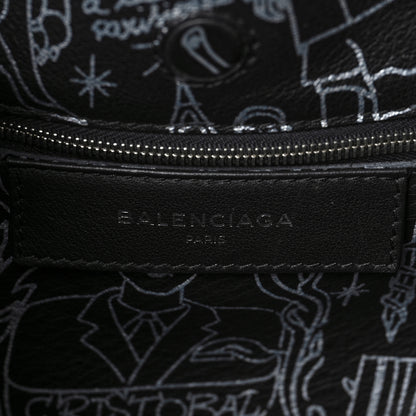 Balenciaga Agneau Graffiti Papier A6 Zip Around Tote Black 6 of 8