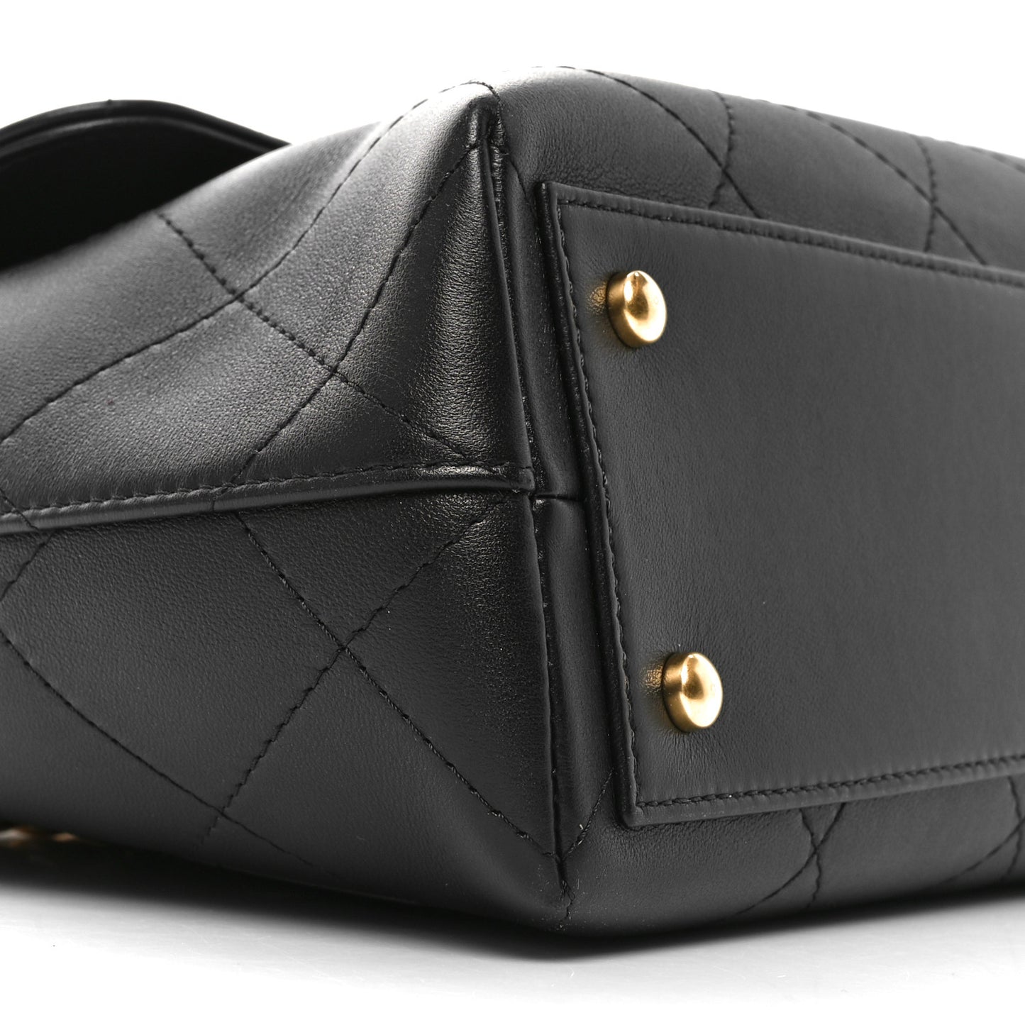Calfskin Large Top Handle Flap Black