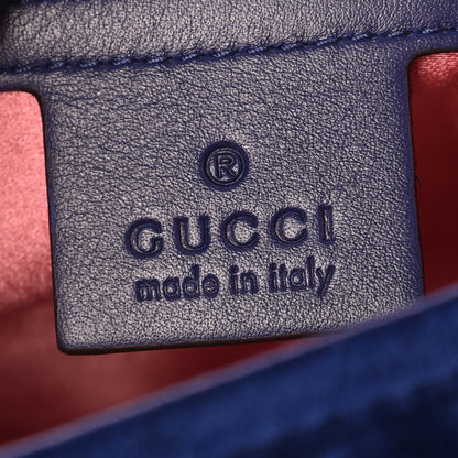 Gucci Velvet Matelasse Small GG Marmont Shoulder Bag Cobalt Blue 6 of 7