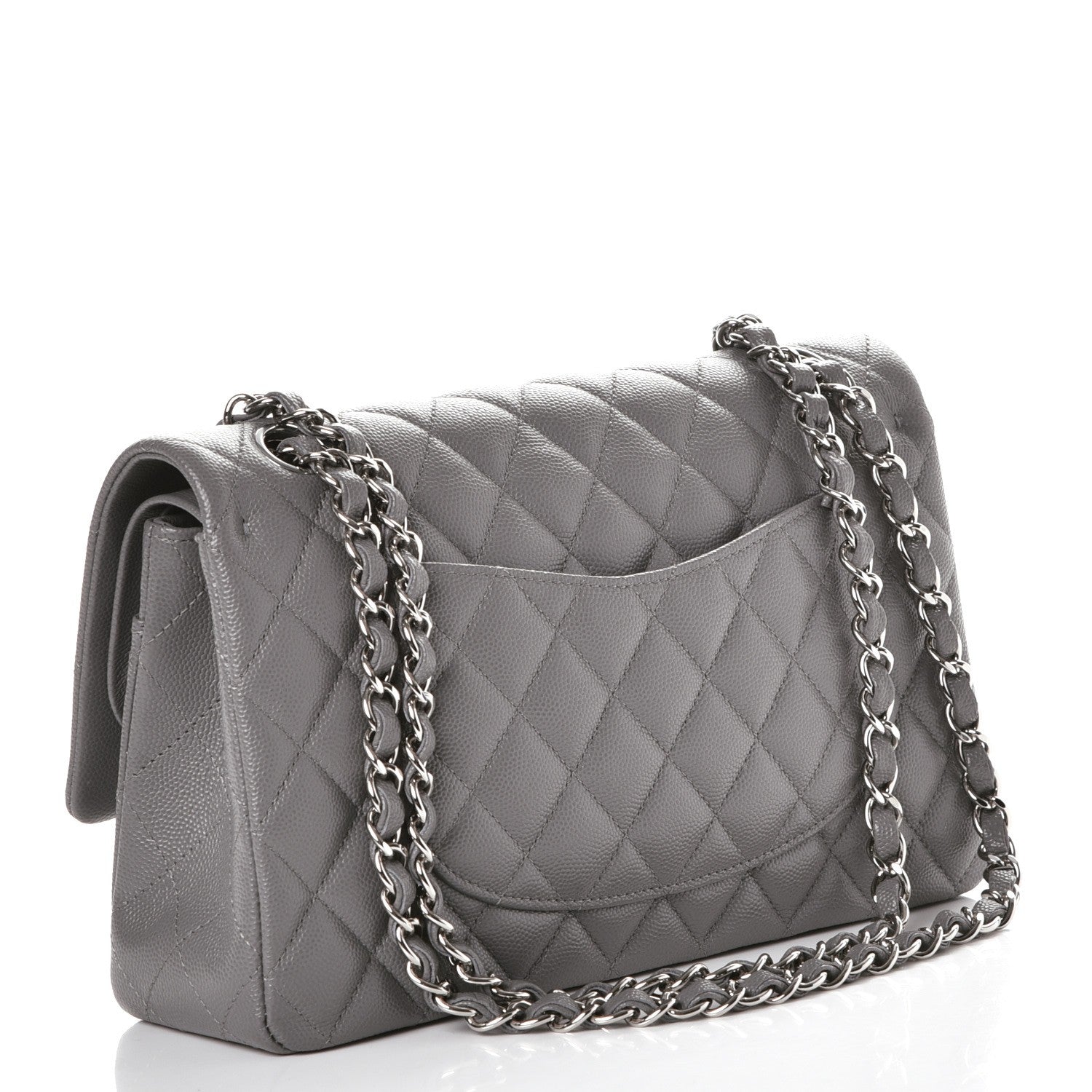 Chanel Caviar Quilted Medium Double Flap Grey 4 of 8