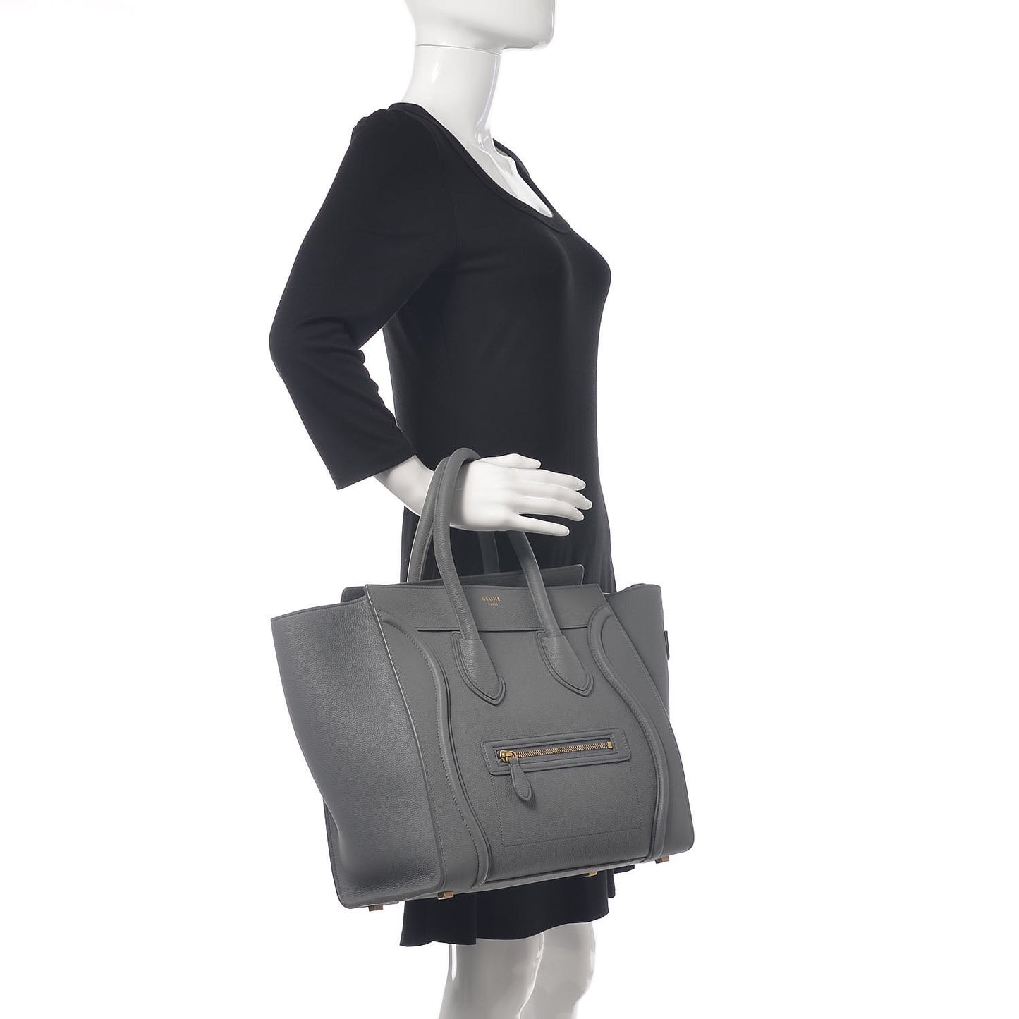 Drummed Calfskin Mini Luggage Kohl