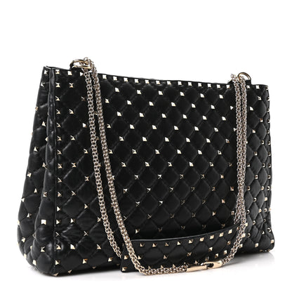 Valentino Garavani Nappa Rockstud Spike Shoulder Tote Black 3 of 9