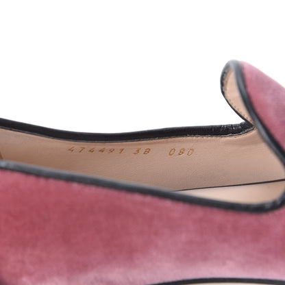 Gucci Velvet Etoile Pearl Embellished Loafers 38 Tibet Red 9 of 12