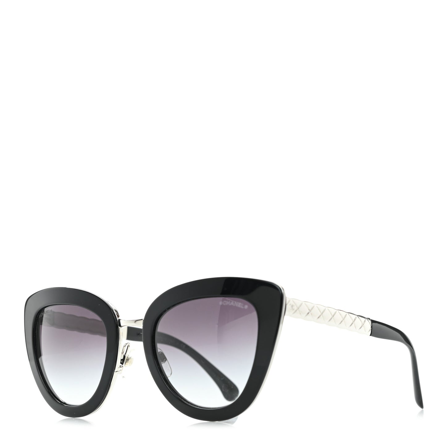 Cat Eye Quilted Sunglasses 5388 Black