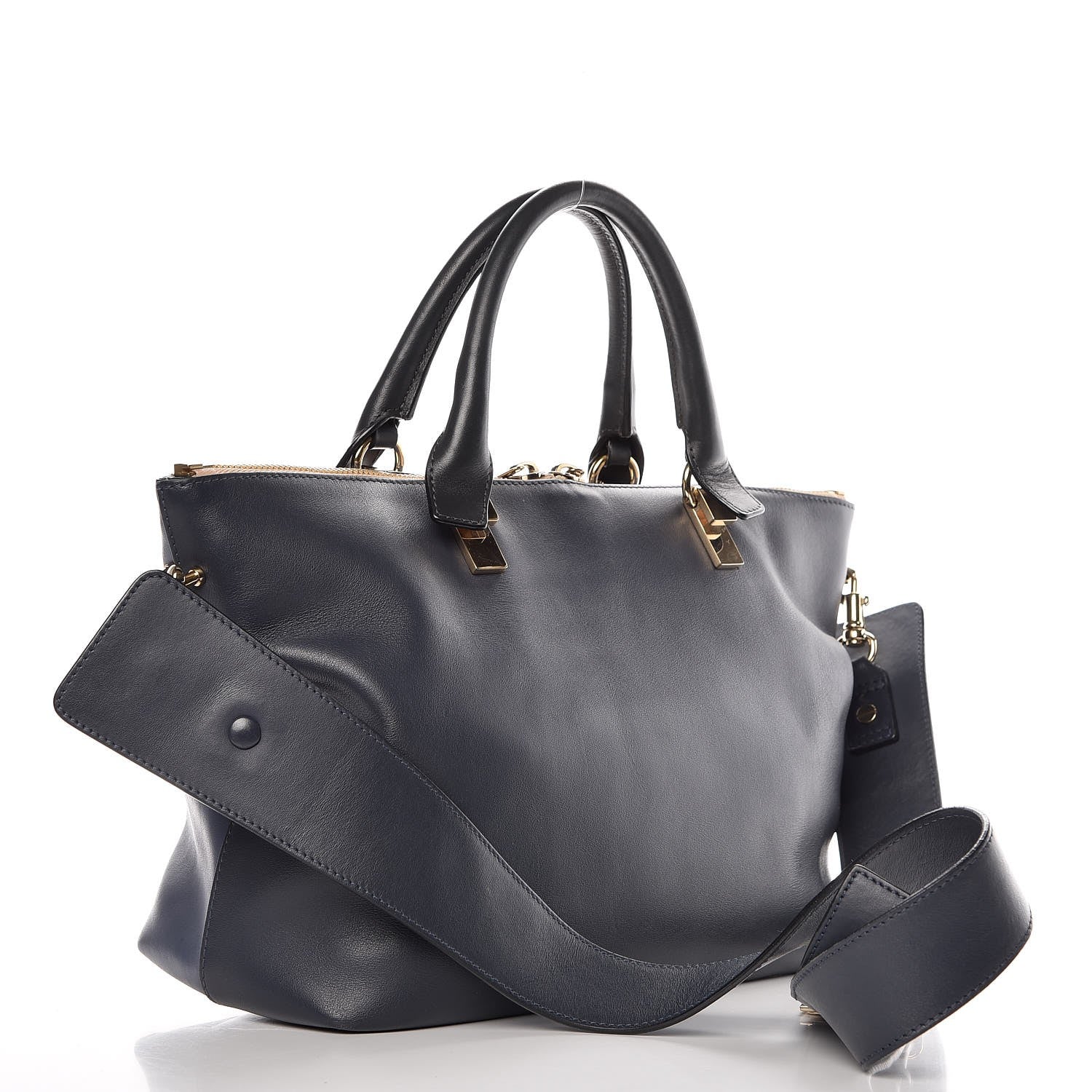 Chloe Smooth Calfskin Large Baylee Tote Street Blue 3 of 8