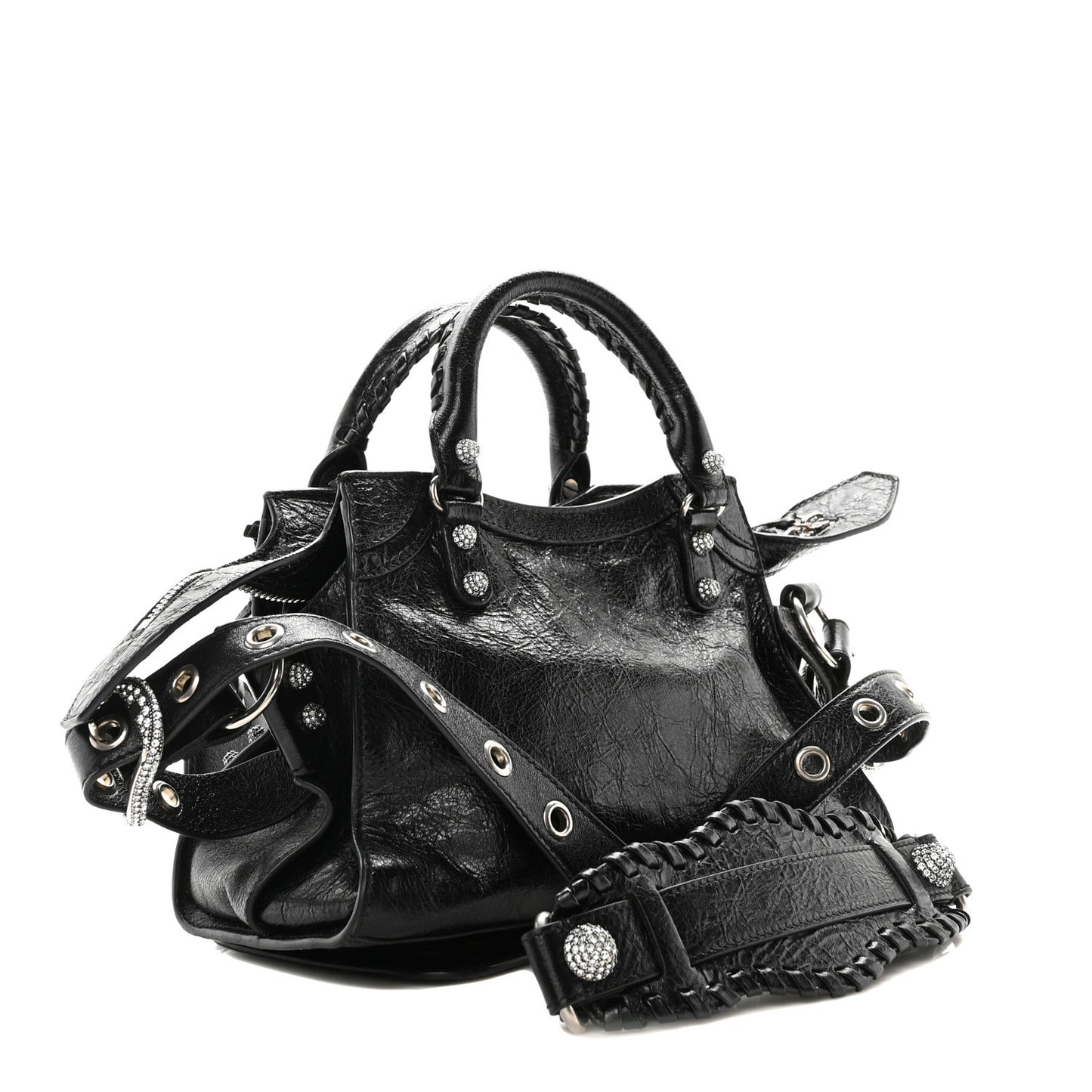 Agneau Arena Crystal Neo Cagole Handbag XS Black