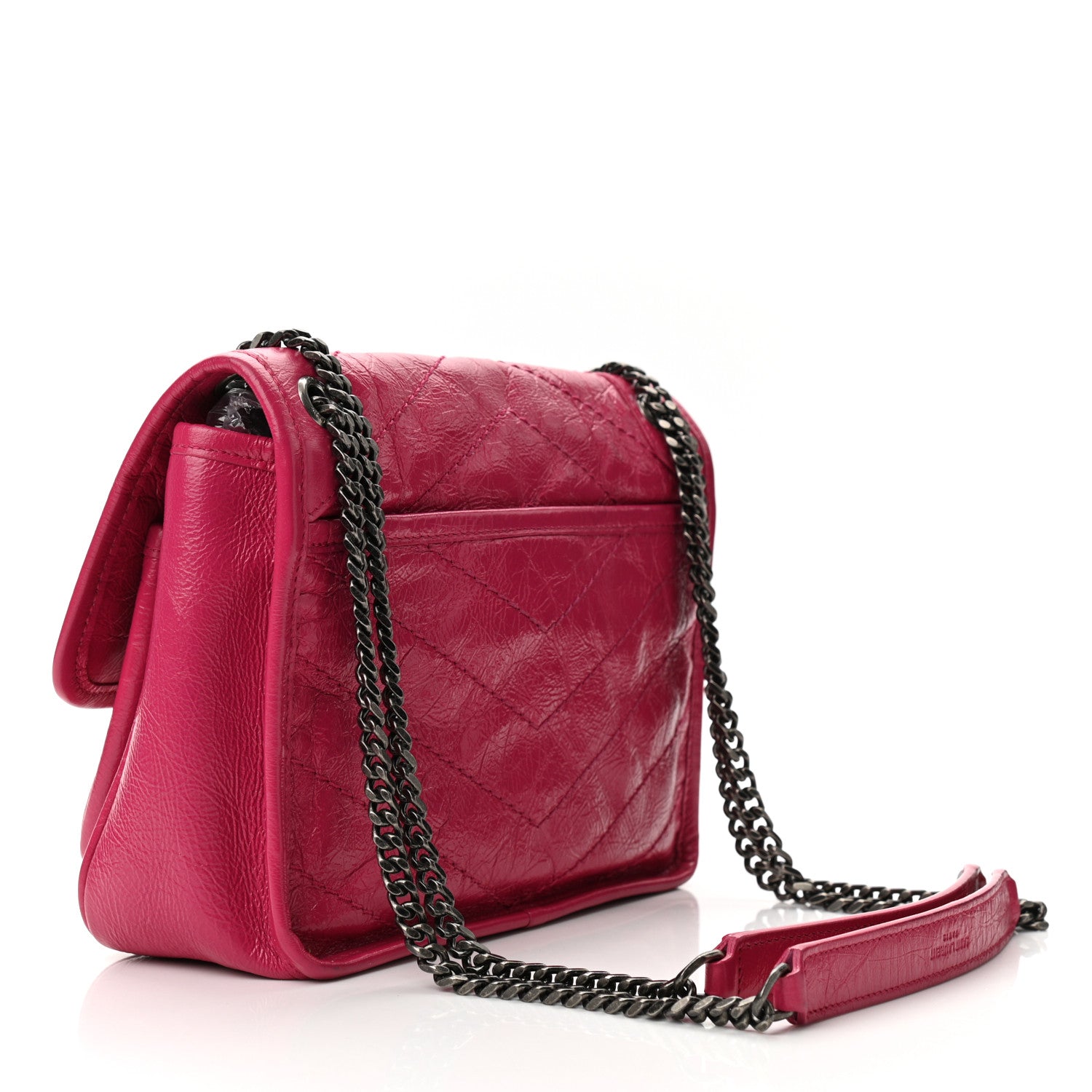 Saint Laurent Crinkled Calfskin Matelasse Monogram Baby Niki Chain Satchel Freesia 3 of 11