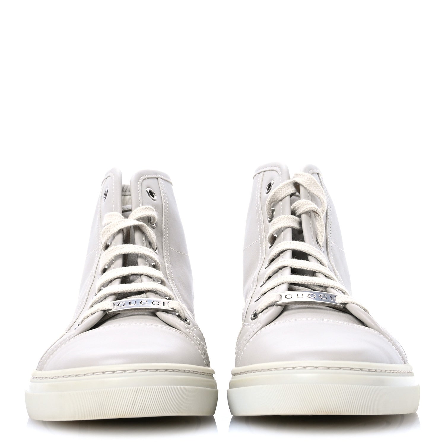 Gucci Miro Soft Calfskin Womens High Top Sneakers 38.5 Mystic White 3 of 9
