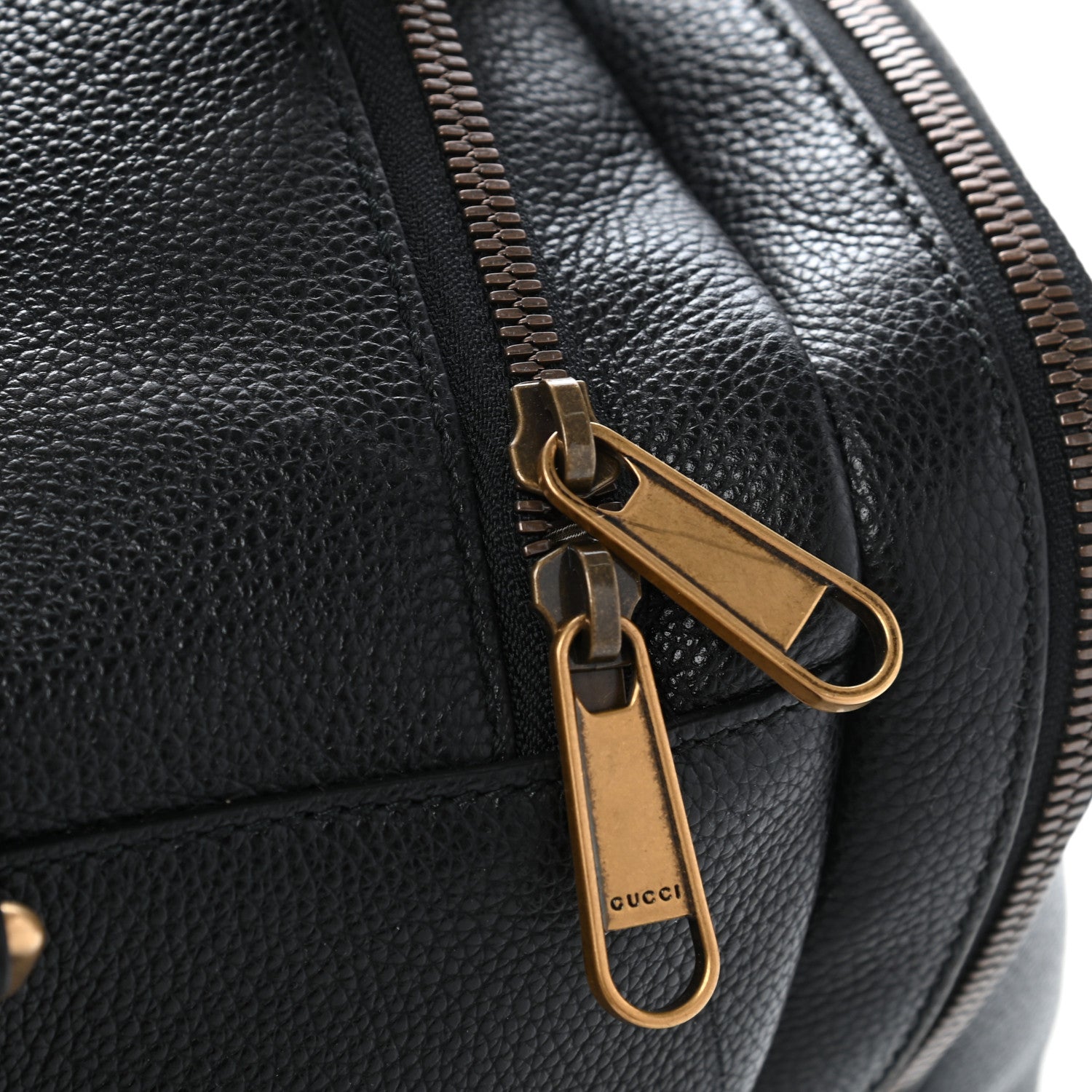 Gucci Grained Calfskin Logo Duffle Bag Black 13 of 16