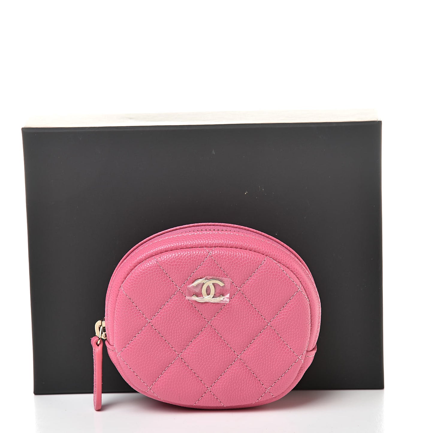 Caviar Quilted Zip Around Classic Coin Purse Pink