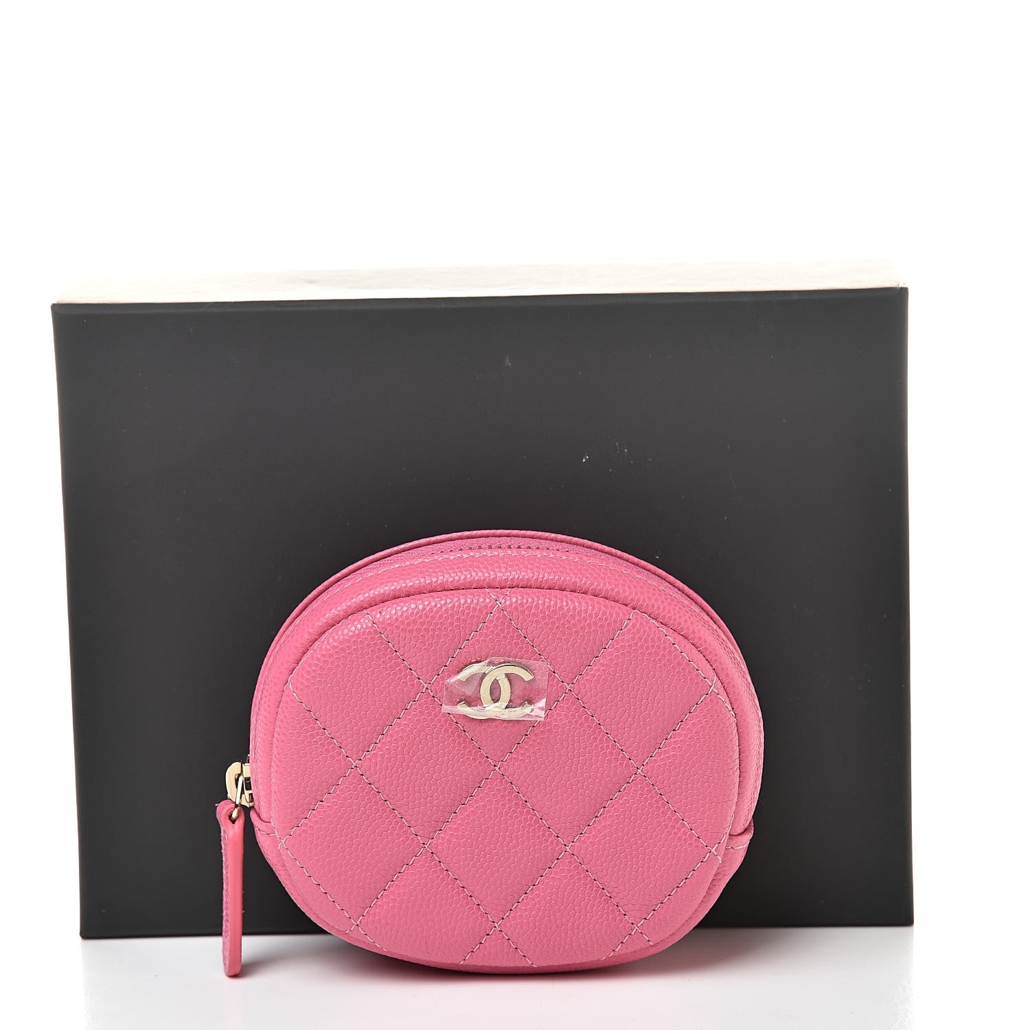 Chanel Caviar Quilted Zip Around Classic Coin Purse Pink 8 of 8