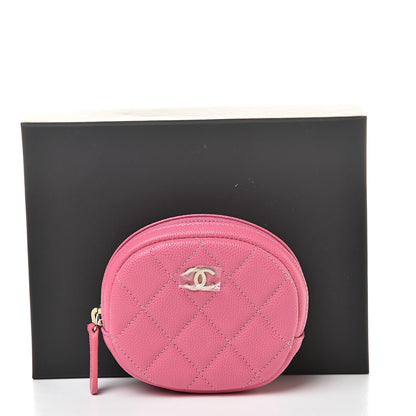 Chanel Caviar Quilted Zip Around Classic Coin Purse Pink 8 of 8