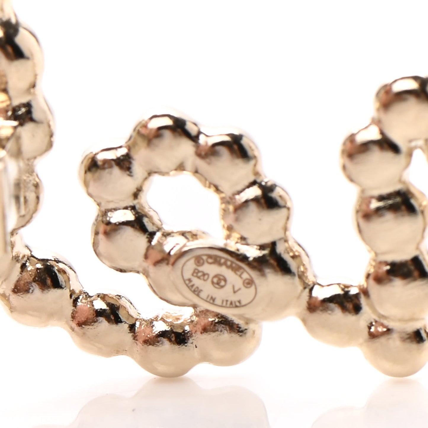 Metal Glass Swirling Pearls Hair Clip Gold
