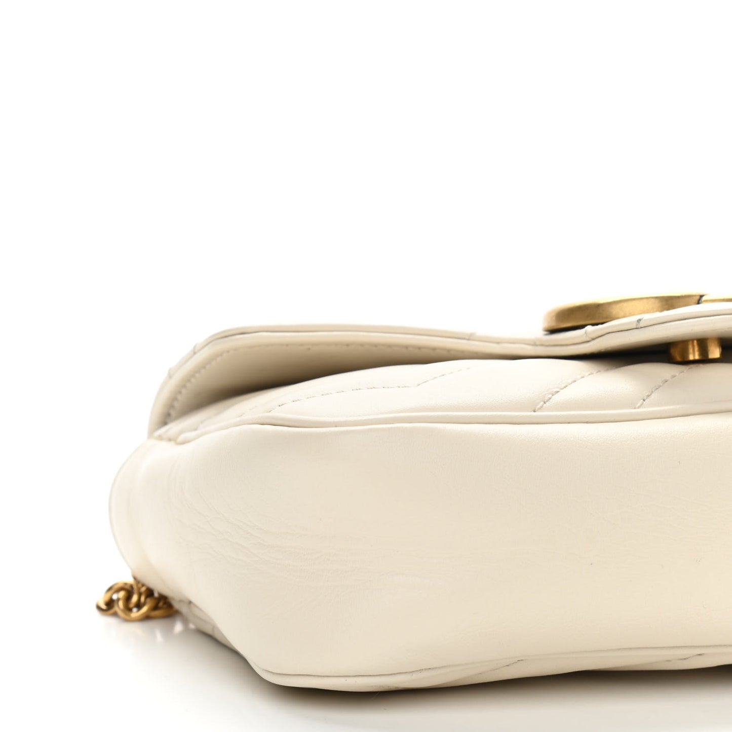 Calfskin Matelasse Super Mini GG Marmont Shoulder Bag White