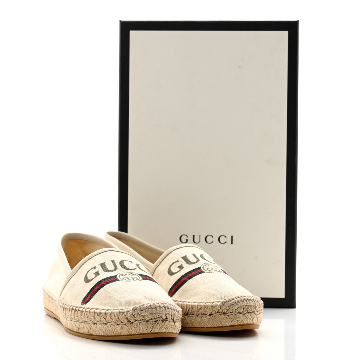 Gucci Canvas Logo Espadrilles 39 Greggio 39.5 White 11 of 11