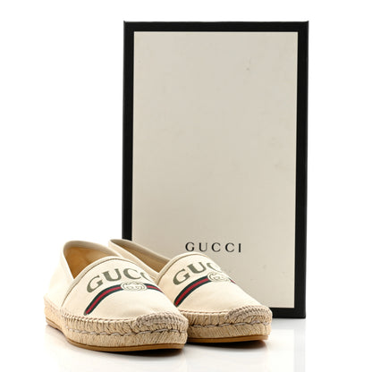 Gucci Canvas Logo Espadrilles 39 Greggio 39.5 White 11 of 11