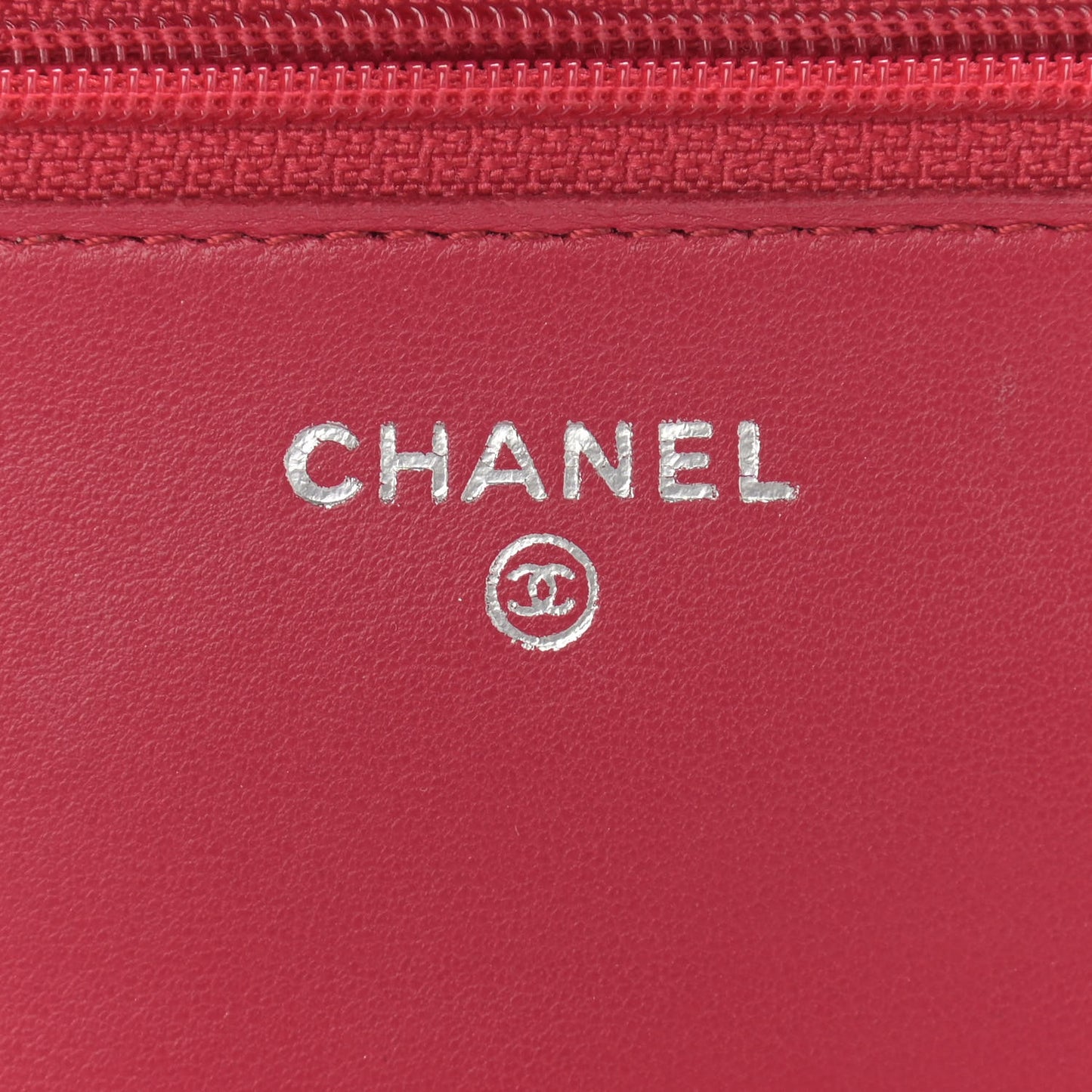 Lambskin Quilted Wallet On Chain WOC Dark Pink