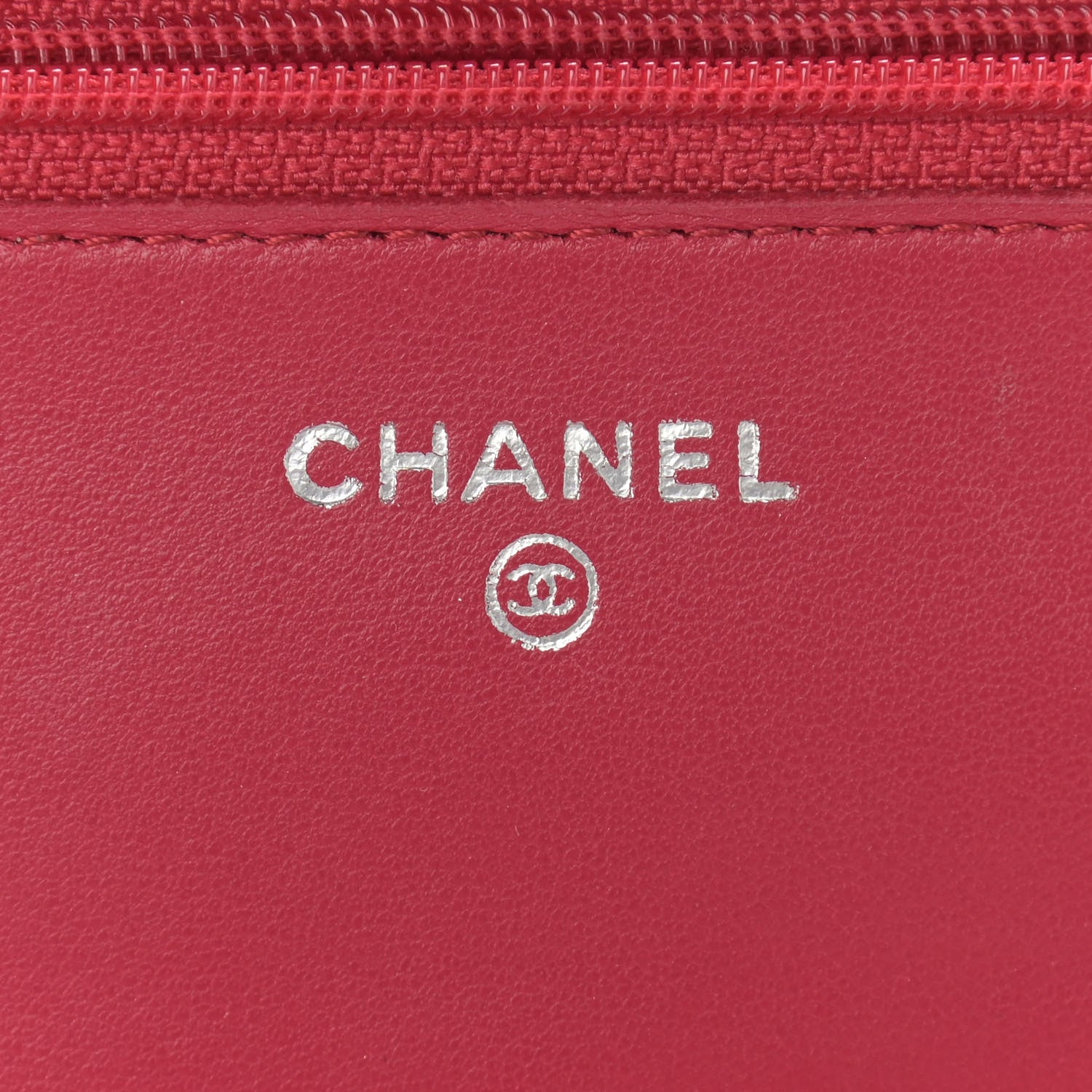 Chanel Lambskin Quilted Wallet On Chain WOC Dark Pink 6 of 14