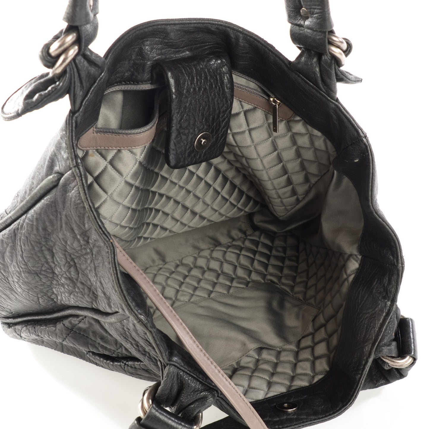 Distressed Lambskin Le Marais Tote Black