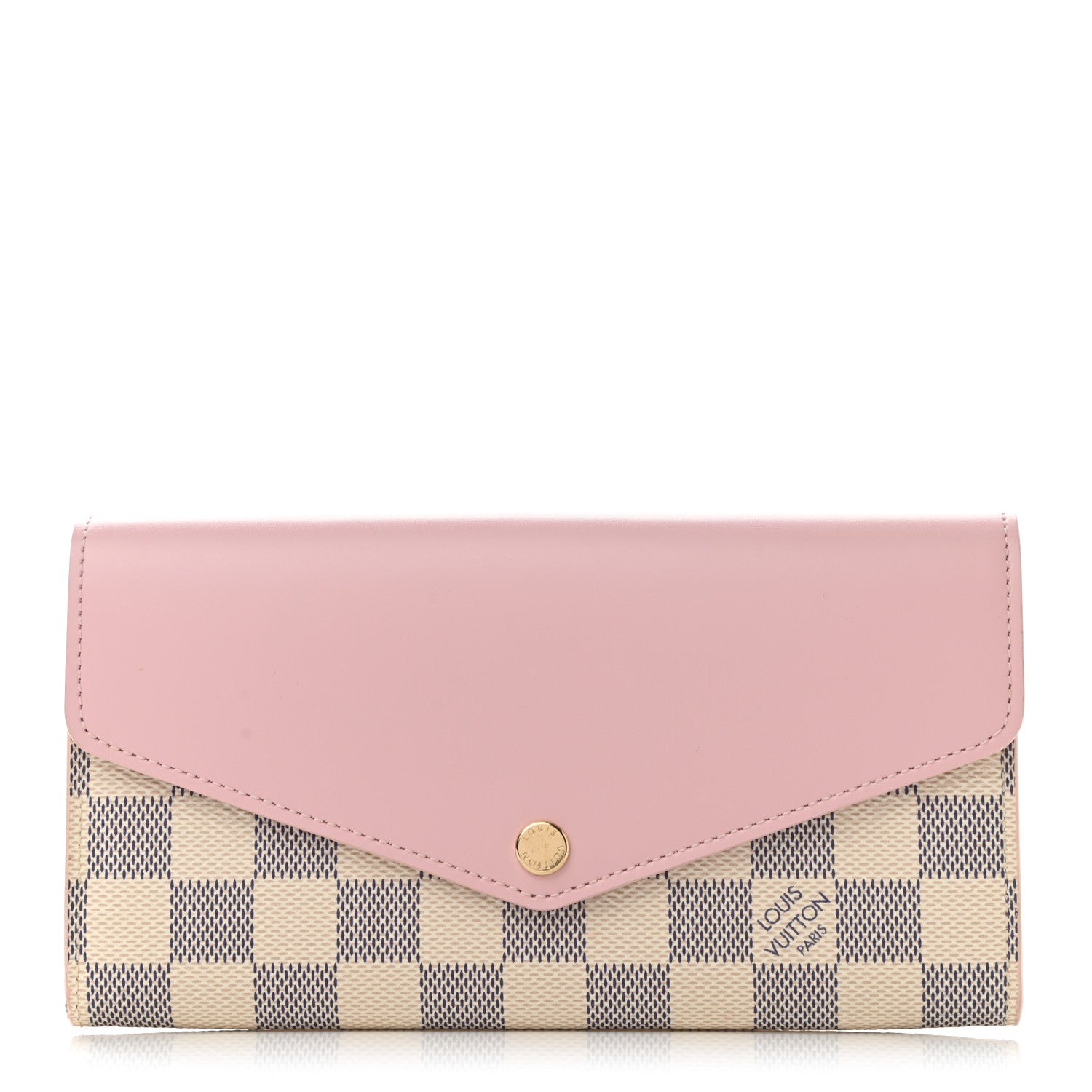 Louis Vuitton Damier Azur Sarah Wallet NM Rose Ballerine 1 of 7