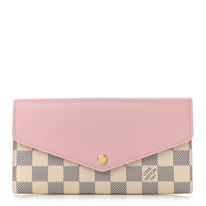 Louis Vuitton Damier Azur Sarah Wallet NM Rose Ballerine 1 of 7
