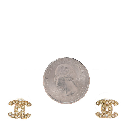 Chanel Crystal CC Earrings Gold 2 of 4