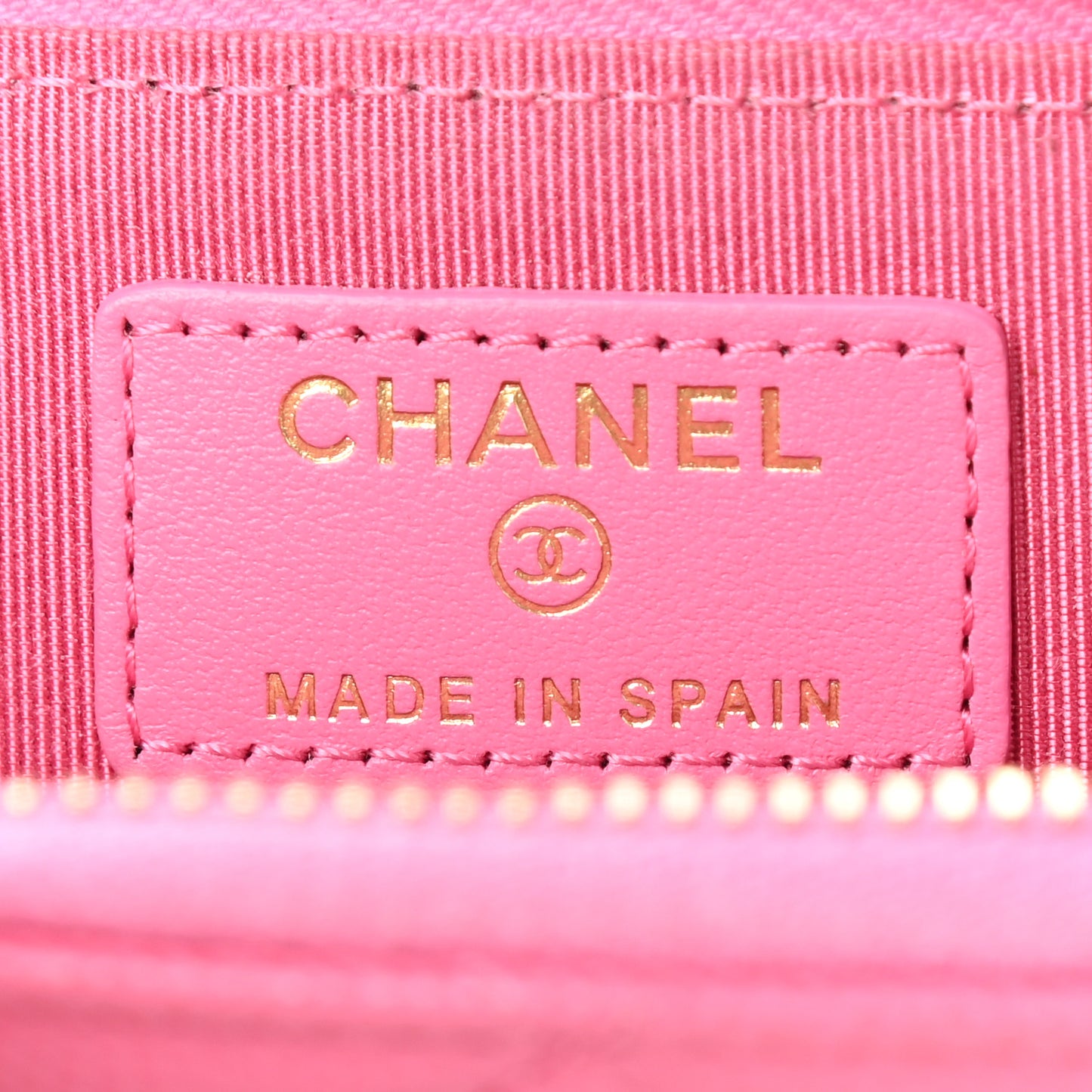 Caviar Quilted Zipped Key Holder Case Pink