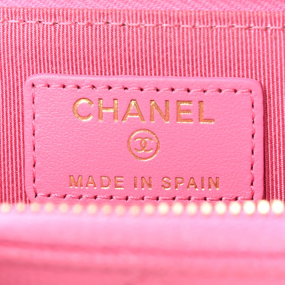 Chanel Caviar Quilted Zipped Key Holder Case Pink 6 of 8