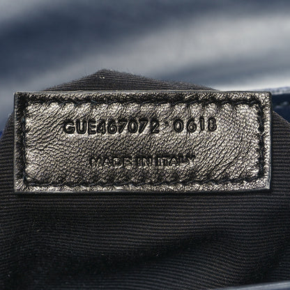 Saint Laurent Velvet Y Quilted Monogram Toy Loulou Chain Satchel Deep Marine 8 of 12