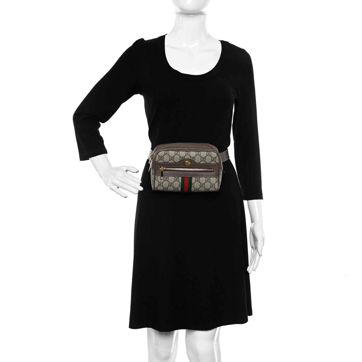 Gucci GG Supreme Monogram Web Small Ophidia Belt Bag 75 30 Dark Brown 2 of 9