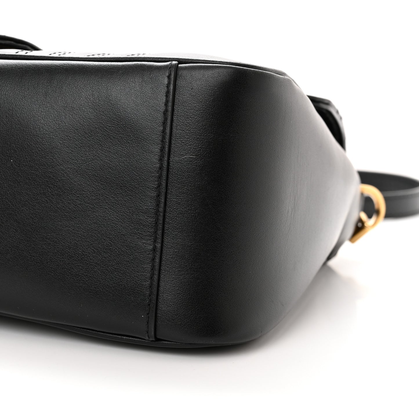 Calfskin Matelasse Small GG Marmont Top Handle Shoulder Bag Black