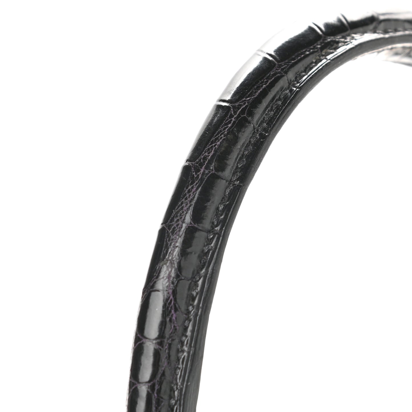 Shiny Porosus Crocodile Kelly Sellier 25 Black