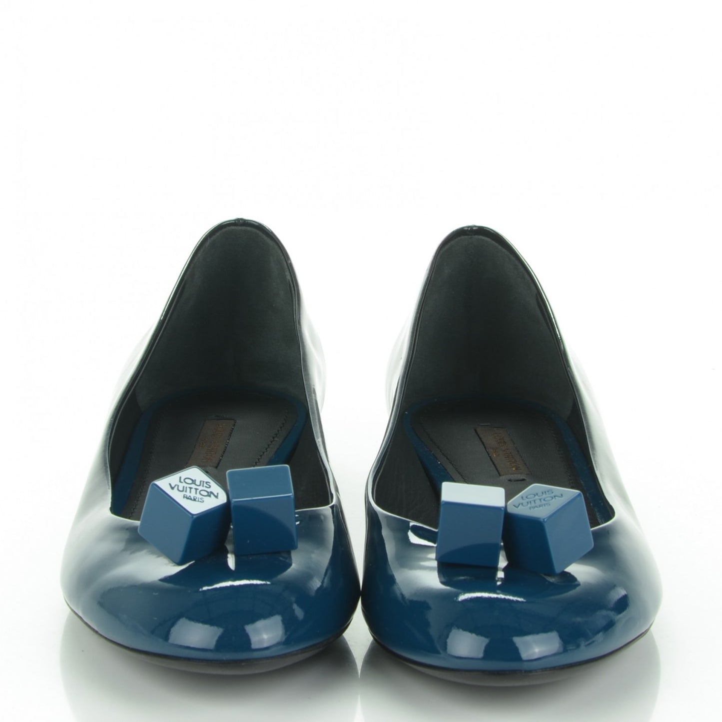 Patent Calfskin Gossip Ballerina Flats 41 Blue