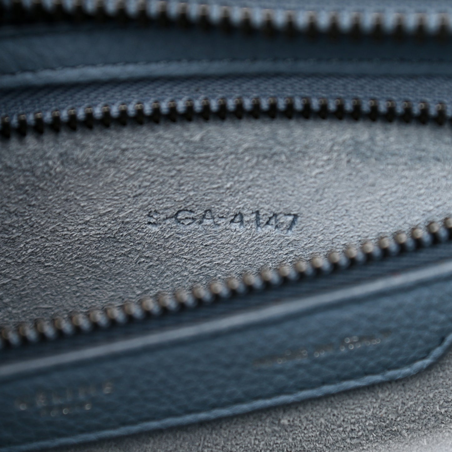 Drummed Calfskin Micro Luggage Slate