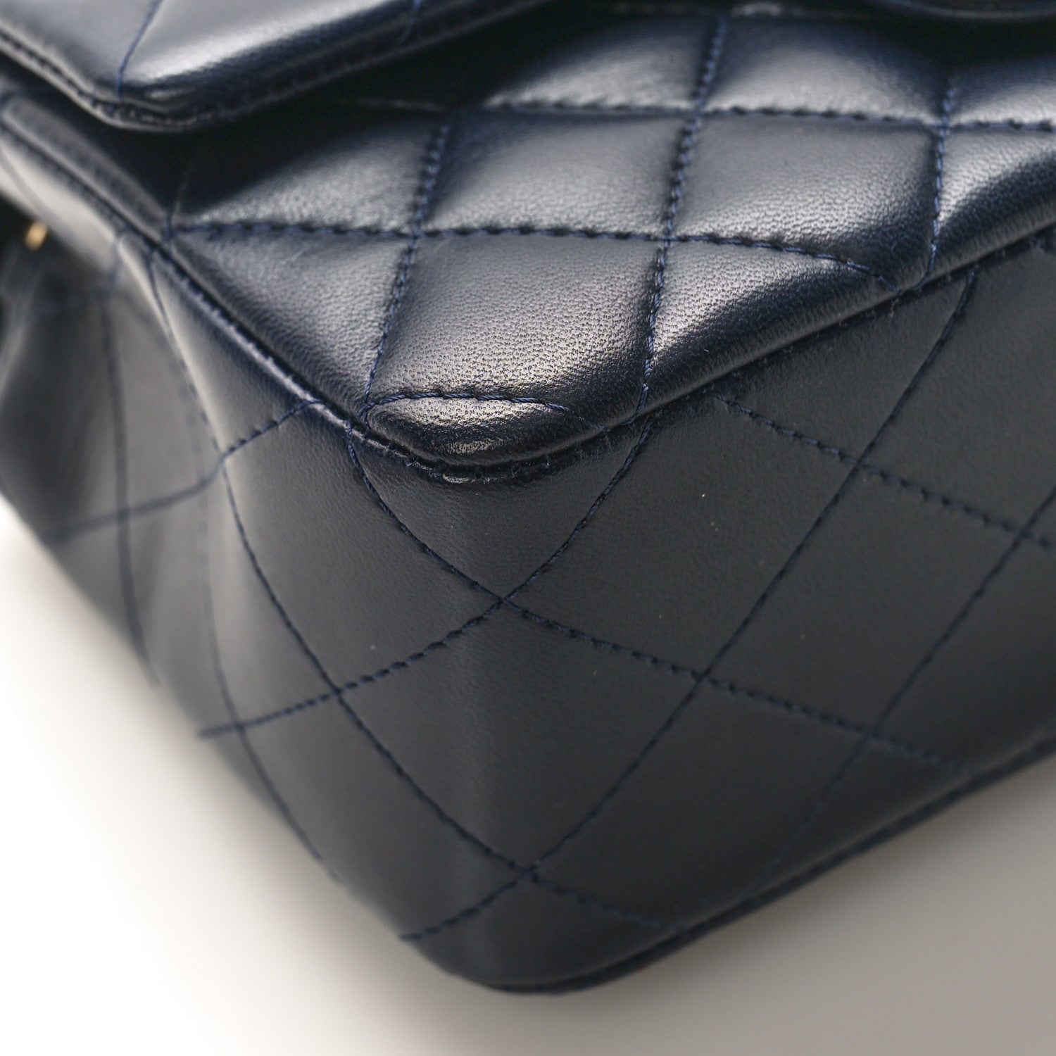 Chanel Lambskin Quilted Mini Rectangular Flap Navy 8 of 10