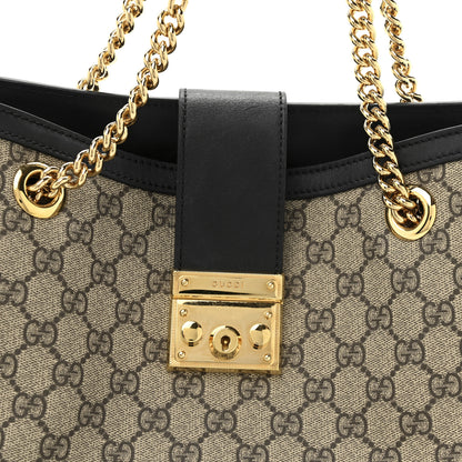 Gucci GG Supreme Monogram Medium Padlock Tote Black 8 of 14