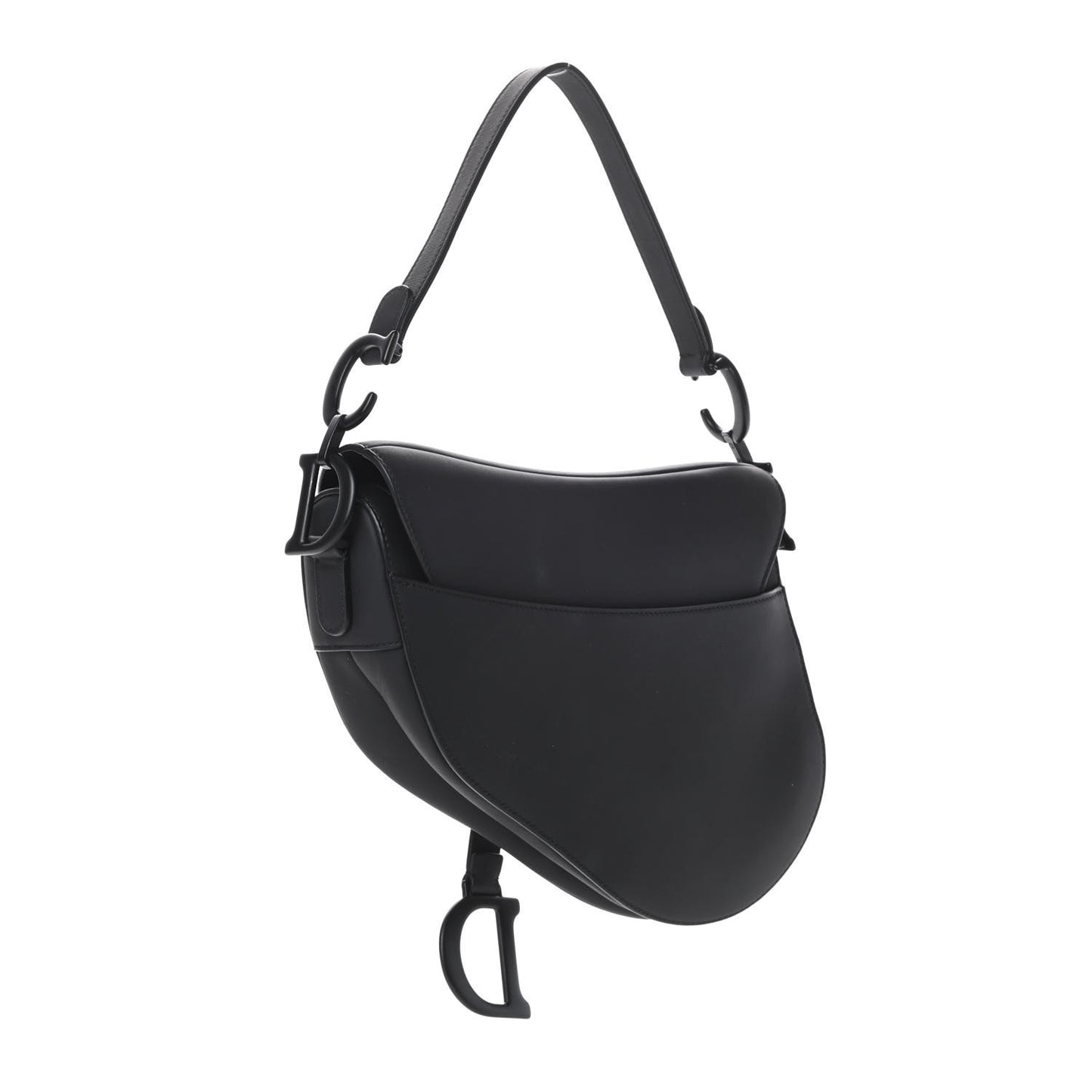 Ultra Matte Calfskin Saddle Bag Black