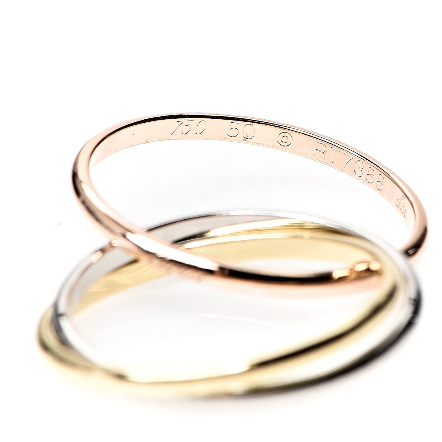 18K Pink Yellow White Gold Extra Small Trinity Ring 50 5.25
